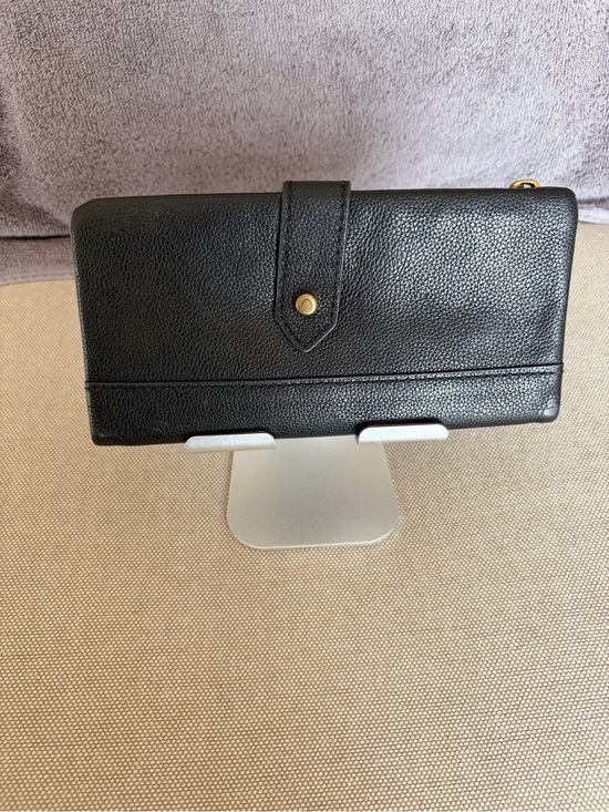 Fossil Handbags - Fossil Black Pebbled Leather Snap Wallet
